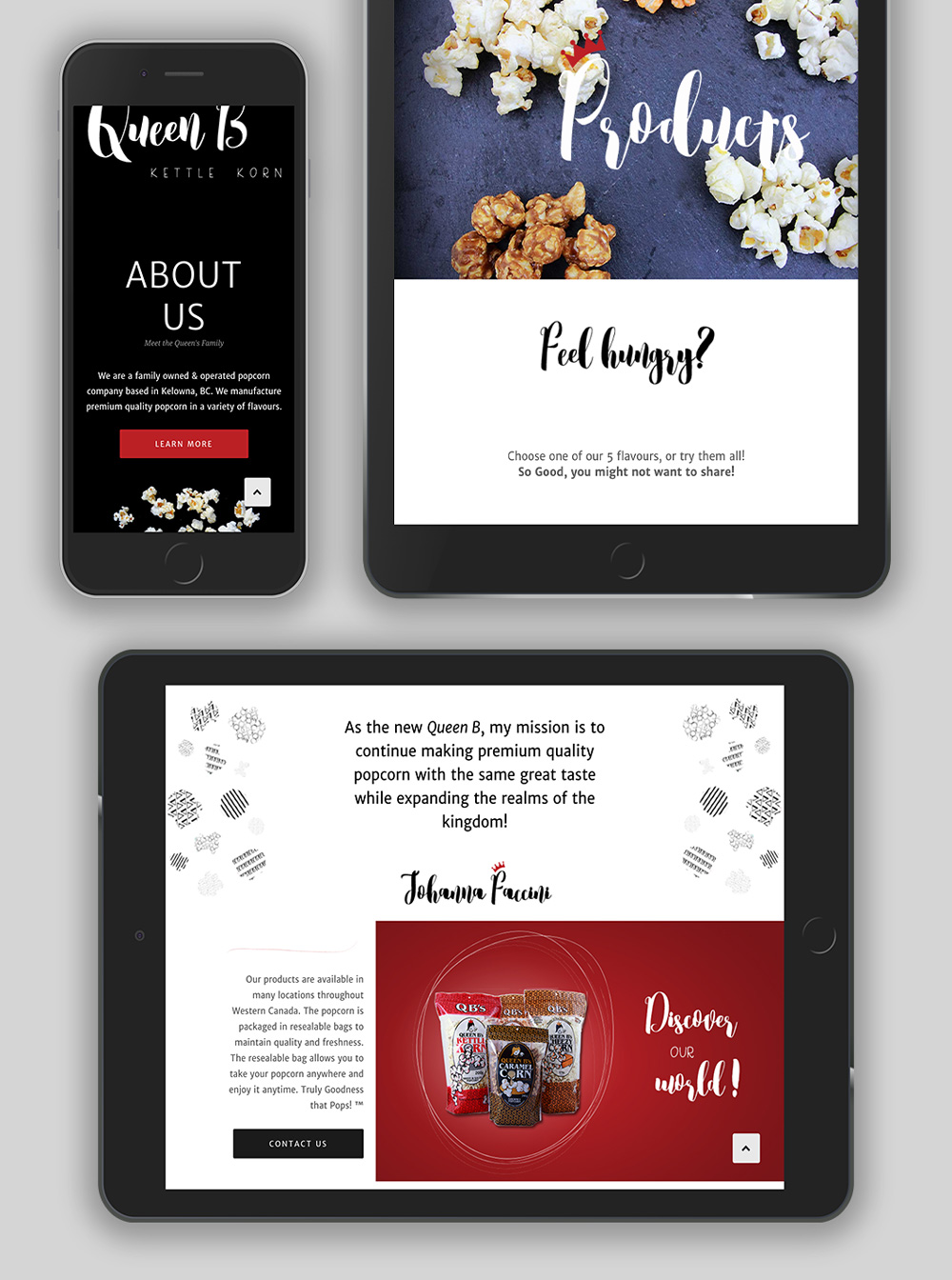 Queen B website design, graphic design, web development, wordpress