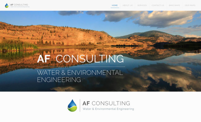 AF Consulting website design, graphic design, web development, wordpress