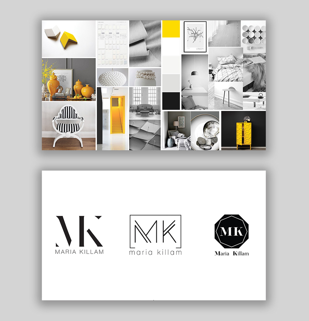 Maria Killam website design, graphic design, logo design, concept board