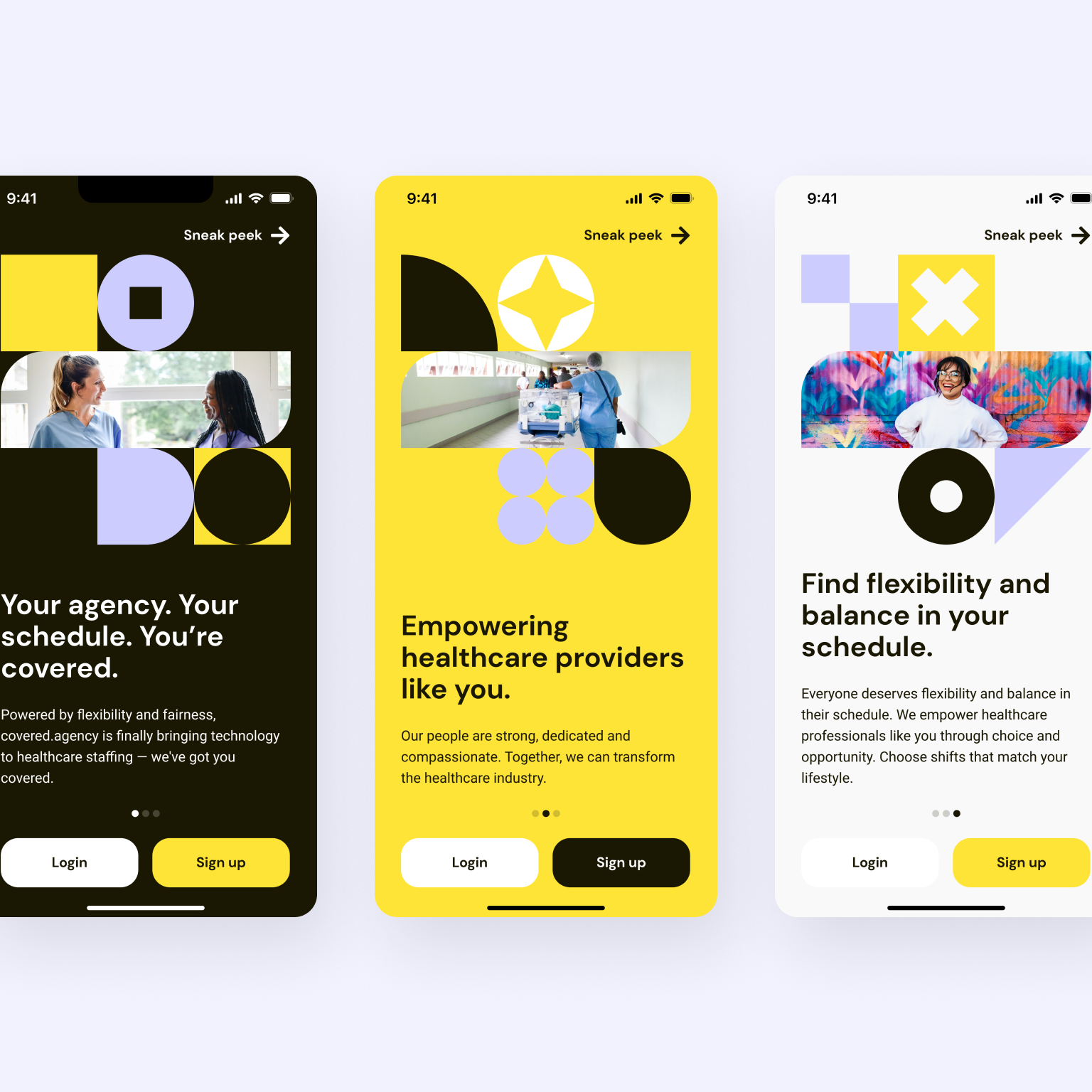 Mobile App Design - Onboarding screens