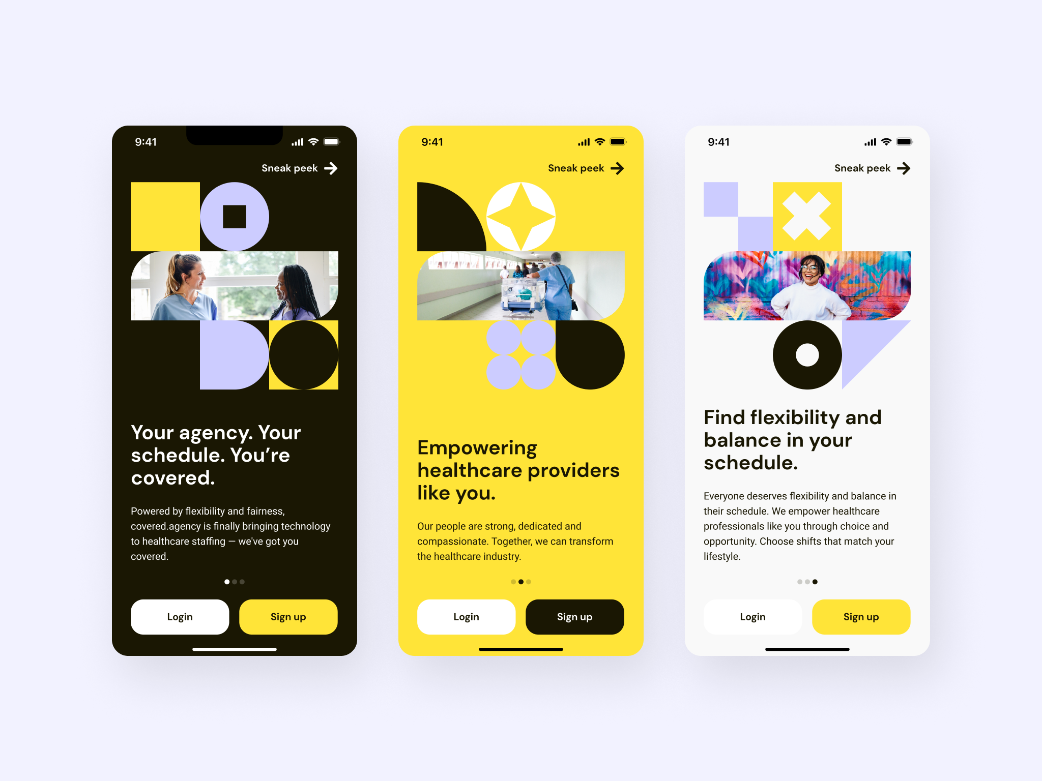 Mobile App Design - Onboarding screens