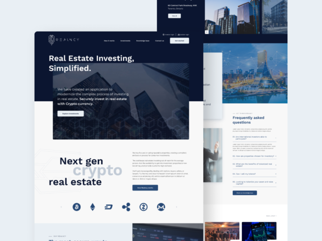 Realncy - Website Design - Landing page - Hero