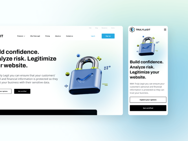 Truly Legit - mobile and desktop responsive design - cover