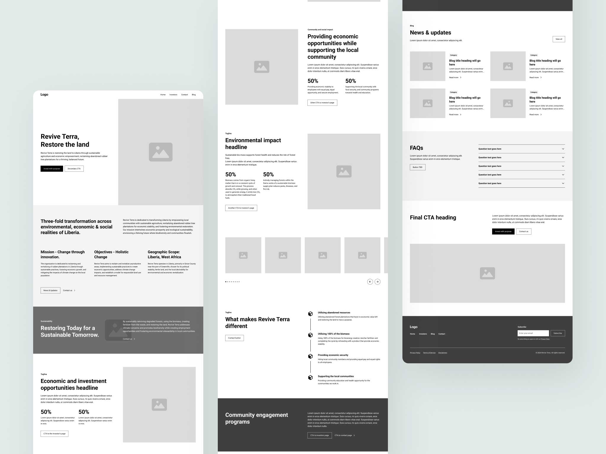 Revive-Terra Website-Design - Wireframe