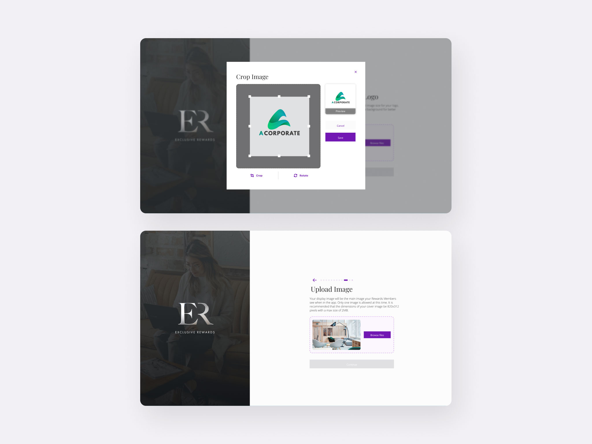 ER Web portals design - login