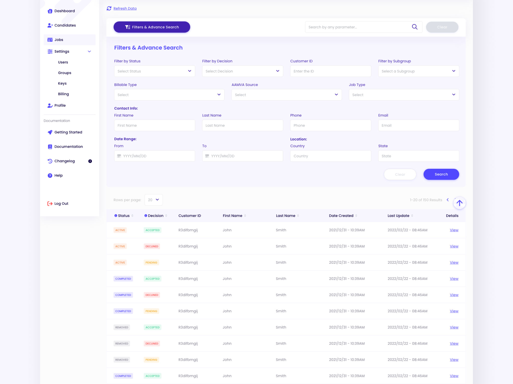 VouchedID - admin portal re design